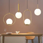 Nordic Milk White Glass Round Pendant Light