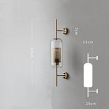 Minimalist Bedroom Bedside Gold Glass Wall Light