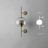 Minimalist Bedroom Bedside Gold Glass Wall Light