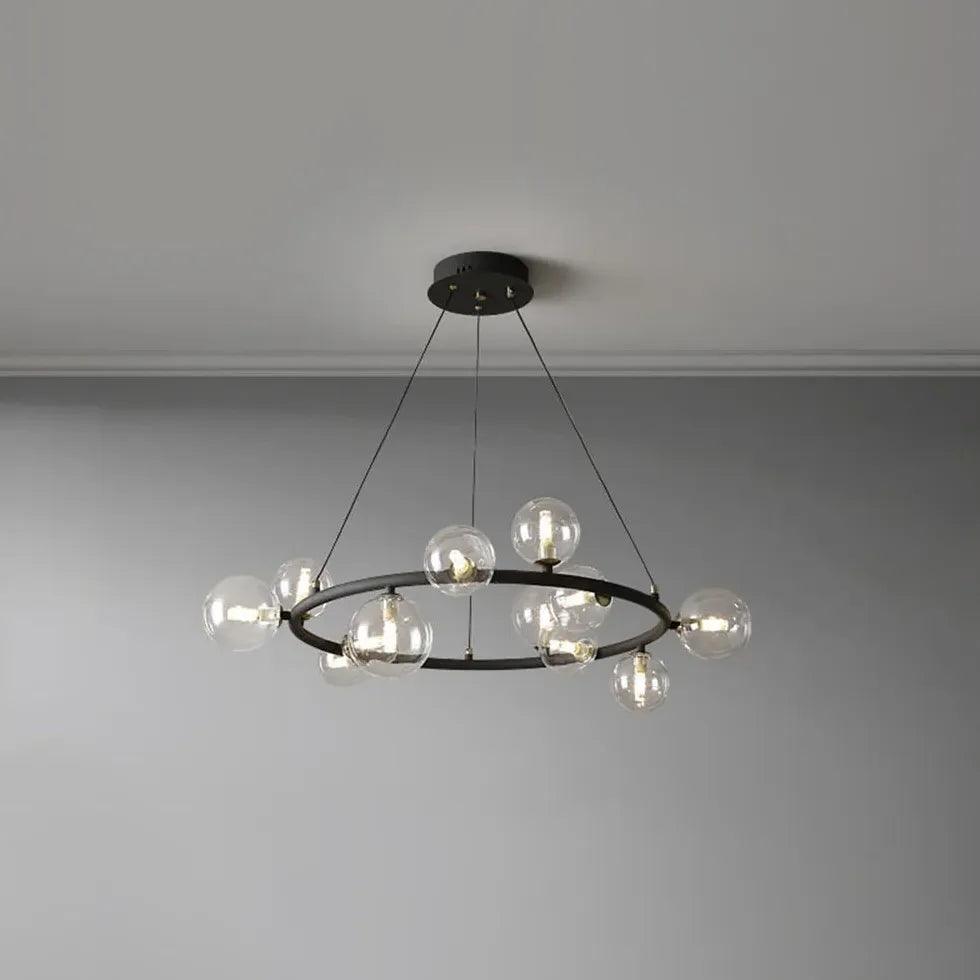 Golden Circle Modern Glass Sphere Pendant Light - Clowas