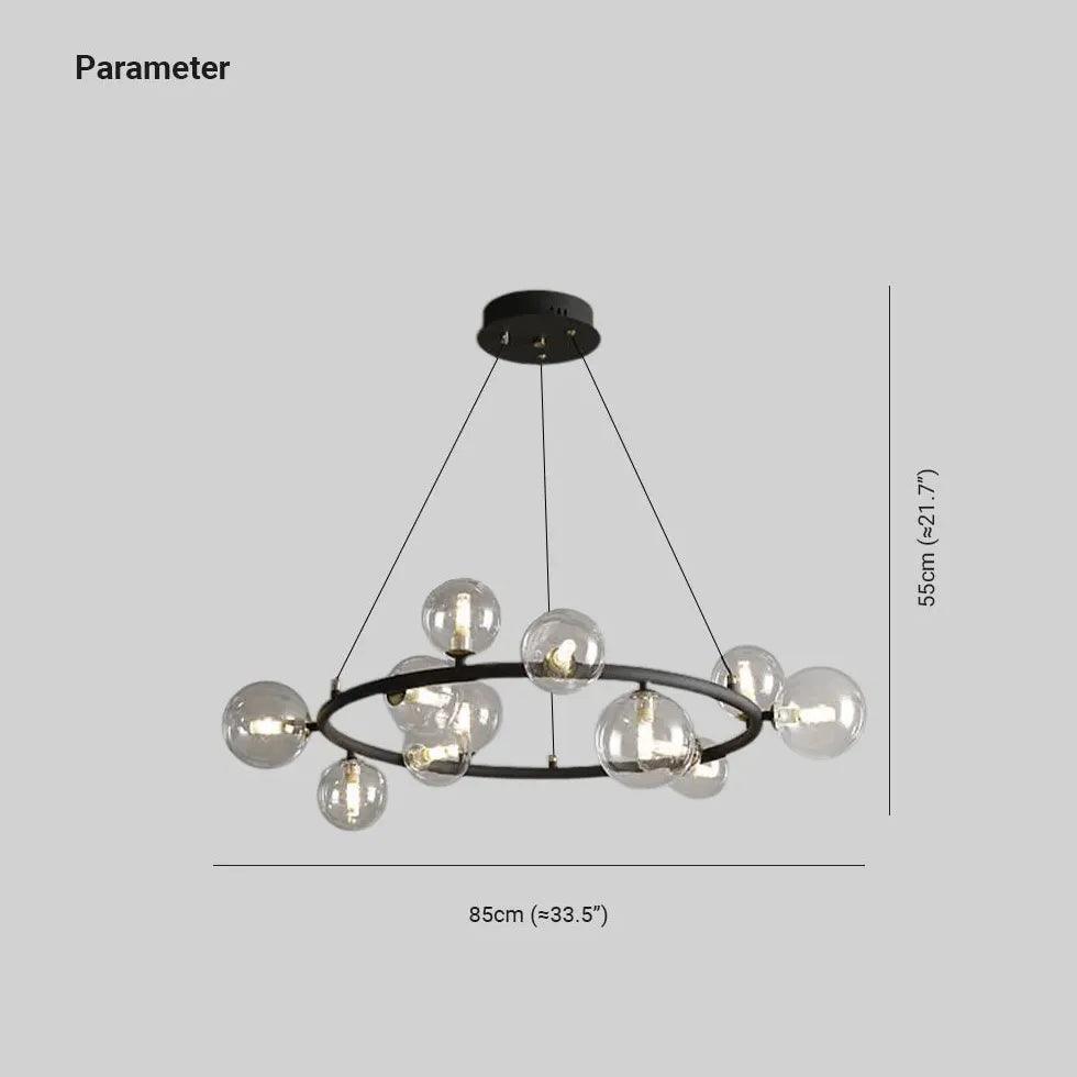 Golden Circle Modern Glass Sphere Pendant Light - Clowas