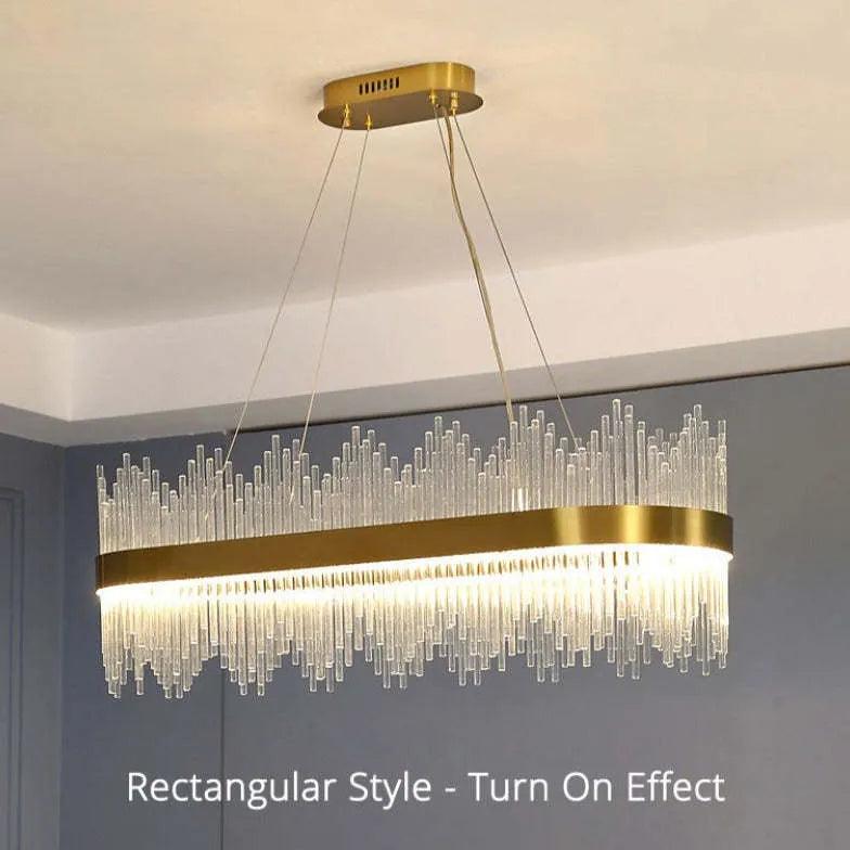 Golden Frame Modern Glass Pendant Light - Clowas