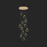 Golden Round Crystal Modern Pendant Light - Clowas