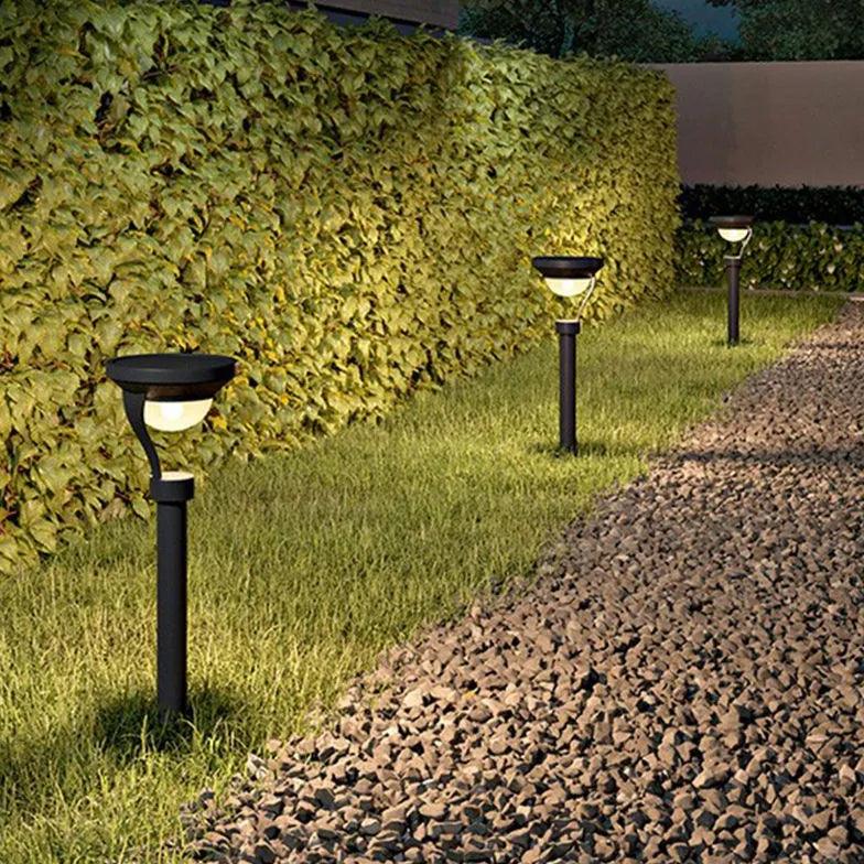 Grey Bowl Shaped Solar Bollard Lights - Clowas