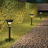 Grey Bowl Shaped Solar Bollard Lights - Clowas