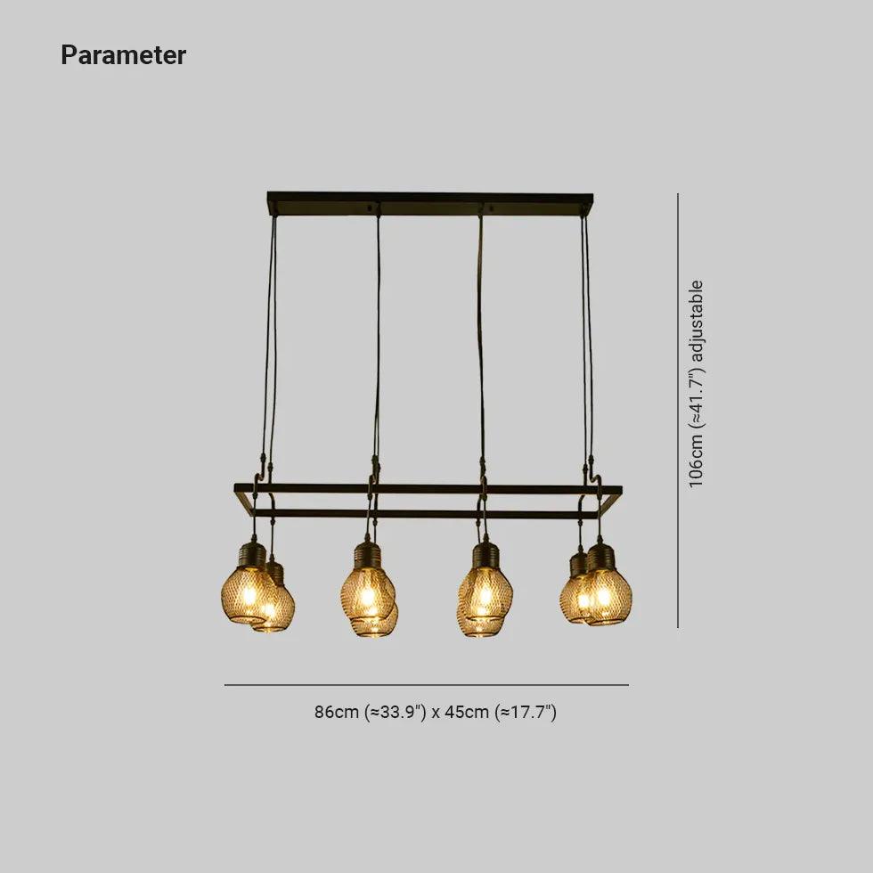 Grid Light Bulb Black Dining Room Chandelier - Clowas