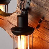Guitar-Shaped Multi-Light Wooden Vintage Pendant Light - Clowas