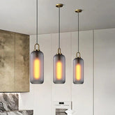 Smoke Grey Frosted Glass Industrial Pendant Light - Clowas