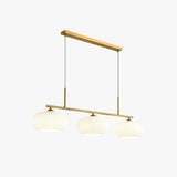 Three-Light White Glass LED Kitchen Pendant Light - Clowas