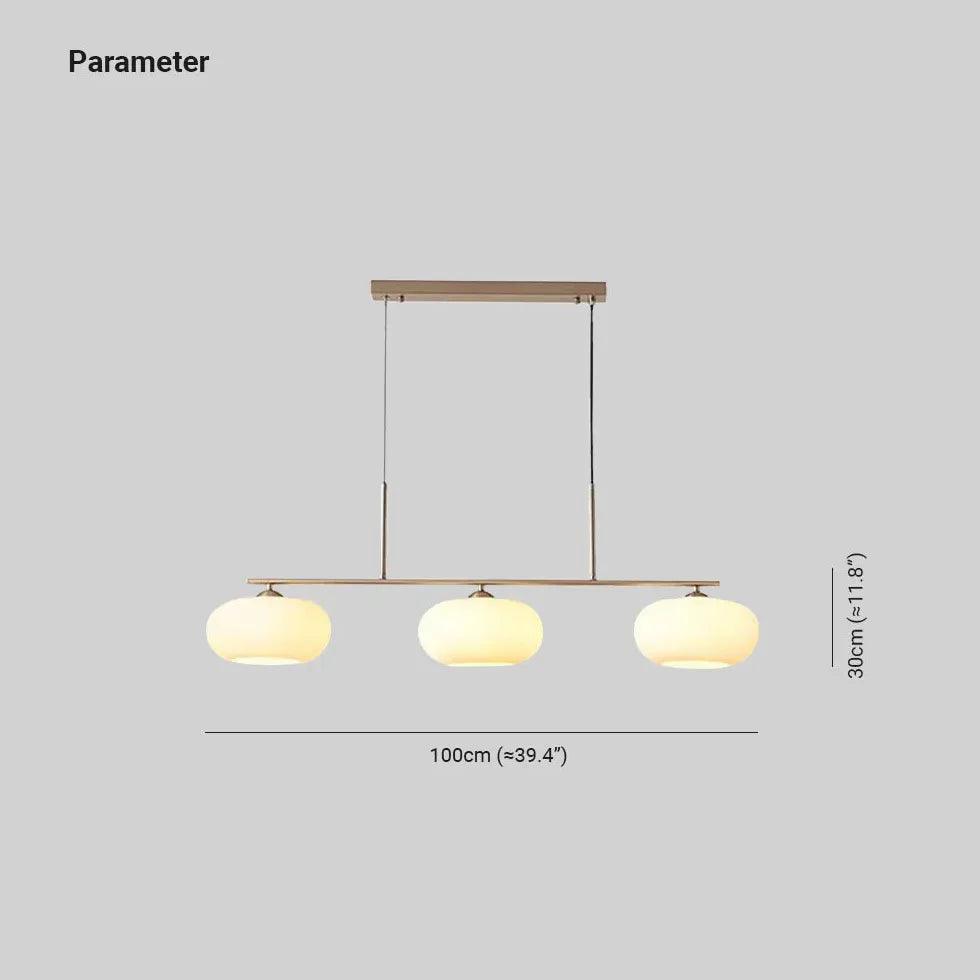 Three-Light White Glass LED Kitchen Pendant Light - Clowas