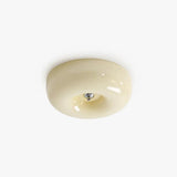 Light Yellow Circular Glass Flush Mount Ceiling Light - Clowas
