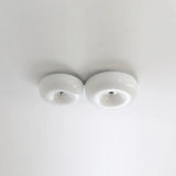 Light Yellow Circular Glass Flush Mount Ceiling Light - Clowas