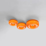 Light Yellow Circular Glass Flush Mount Ceiling Light - Clowas