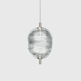 Clear Ribbed Glass Industrial Pendant Light - Clowas