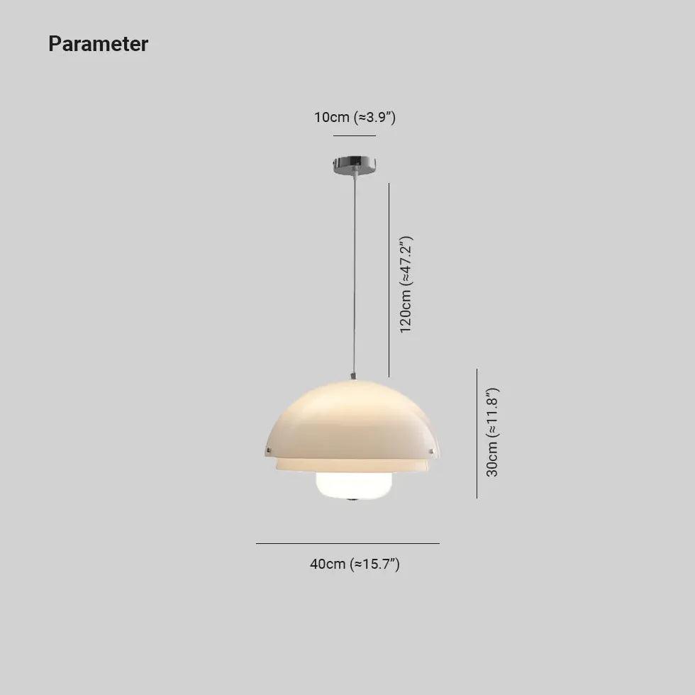 White Glass Hemisphere Living Room Pendant Light - Clowas