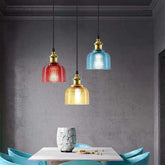 Rippled Colored Glass Vintage Pendant Light - Clowas