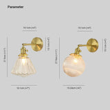 Transparent glass Vintage Gold Wall Lights - Clowas