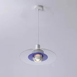 Round Transparent Glass Panel Modern Pendant Light - Clowas