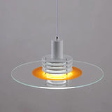 Round Transparent Glass Panel Modern Pendant Light - Clowas