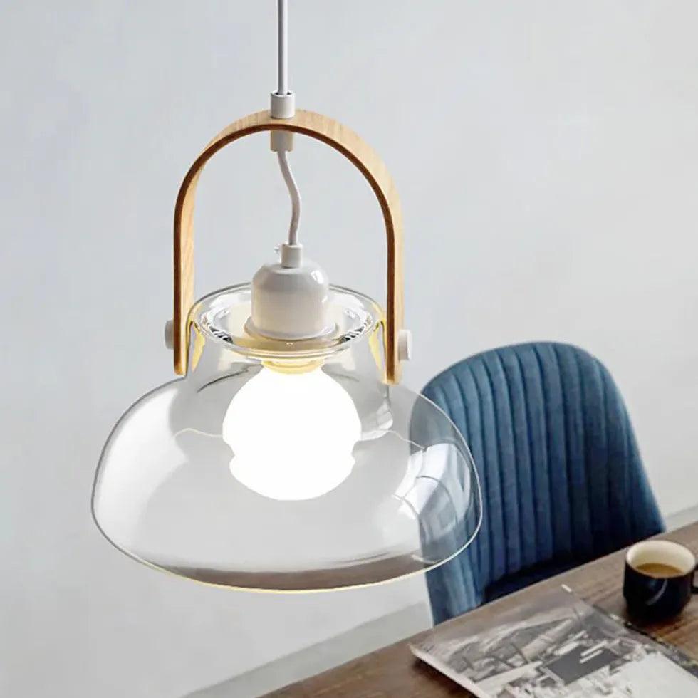 Transparent Glass Modern Dining Room Pendant Light - Clowas