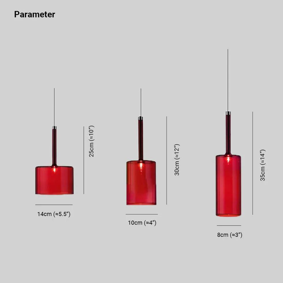 Colored Cylindrical Glass Living Room Pendant Light - Clowas
