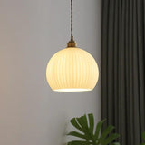 Spherical Glass Striped Minimalist Pendant Light - Clowas