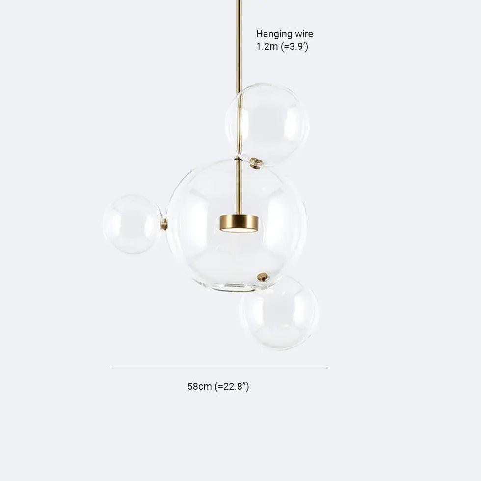 Bubble Clear Glass Gold Pendant Light - Clowas