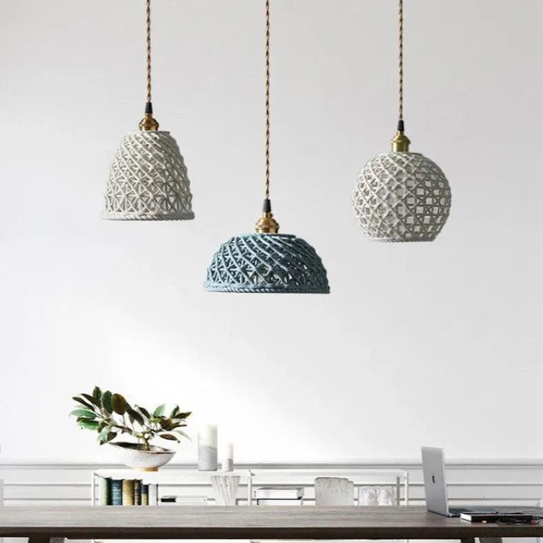 Ceramic Texture Single Head Vintage Pendant Light - Clowas