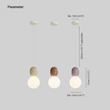 Spherical Glass Bedroom Colored Pendant Light - Clowas