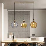 Three-Light Colored Glass Dining Pendant Light - Clowas