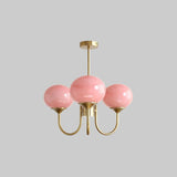 Pink Globe Glass Minimalist Chandelier - Clowas