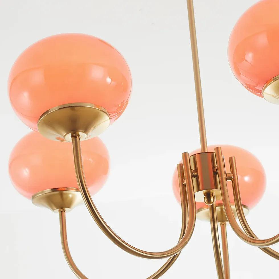 Pink Globe Glass Minimalist Chandelier - Clowas