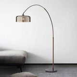 Cylindrical Glass Brown Floor Lamp - Clowas