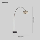 Cylindrical Glass Brown Floor Lamp - Clowas