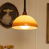 Brown Vintage Half-Sphere Living Room Pendant Light - Clowas