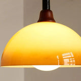 Brown Vintage Half-Sphere Living Room Pendant Light - Clowas