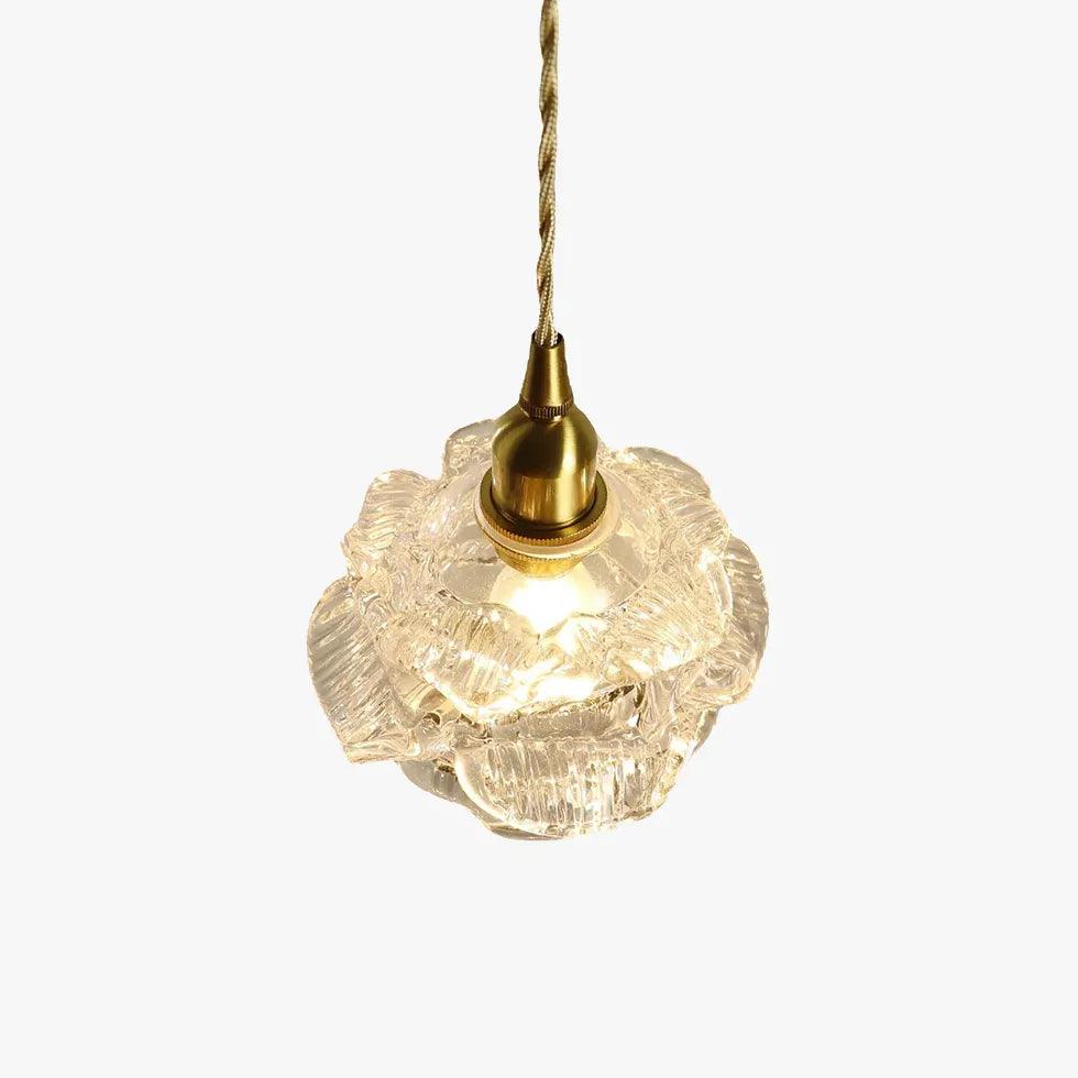 Small Transparent Glass Flower Modern Pendant Light - Clowas