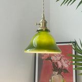 Green Vintage Glass Living Room Pendant Light - Clowas