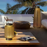 Handle Textured Glass Lantern Outdoor Floor lamps - Clowas