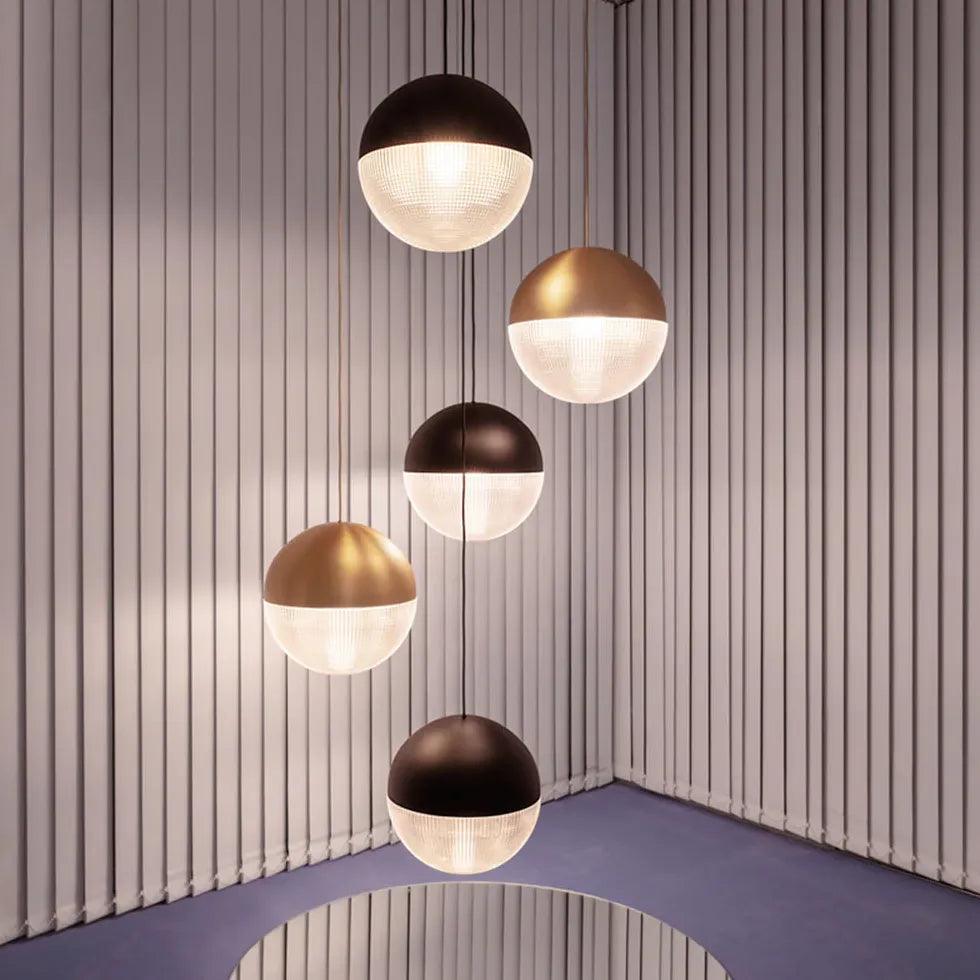 Black Spherical Glass LED Pendant Light - Clowas