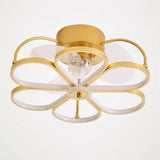 Flower Shaped Gold LED Fan Pendant Light - Clowas
