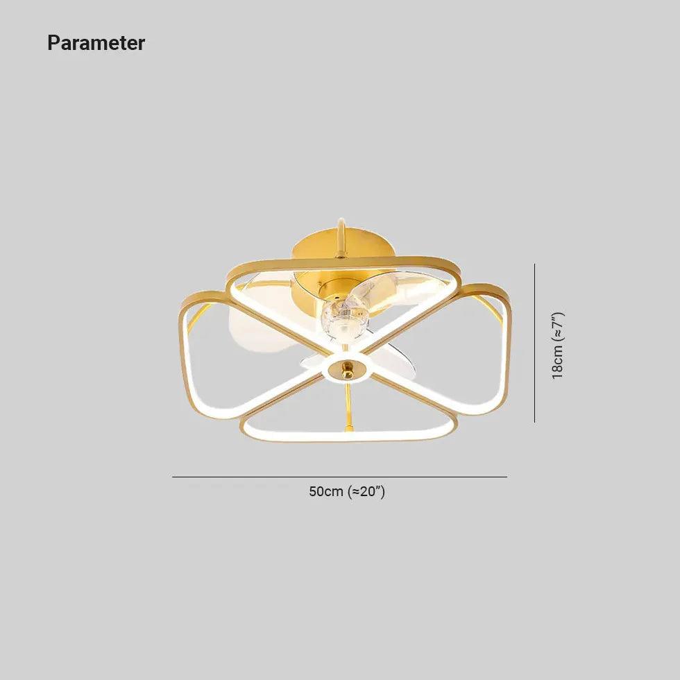 Flower Shaped Gold LED Fan Pendant Light - Clowas