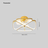 Flower Shaped Gold LED Fan Pendant Light - Clowas