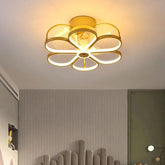 Flower Shaped Gold LED Fan Pendant Light - Clowas