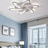 Flower-Shaped White LED Bedroom Ceiling Fan Light - Clowas