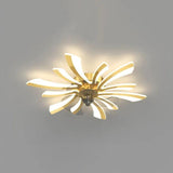 Petal Shape LED Living Room Fan Light - Clowas