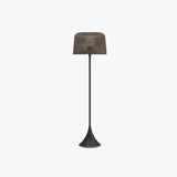 Hand Woven Rattan Outdoor Solar Floor Lamp - Clowas