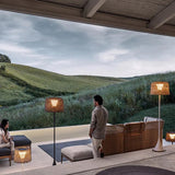 Hand Woven Rattan Outdoor Solar Floor Lamp - Clowas