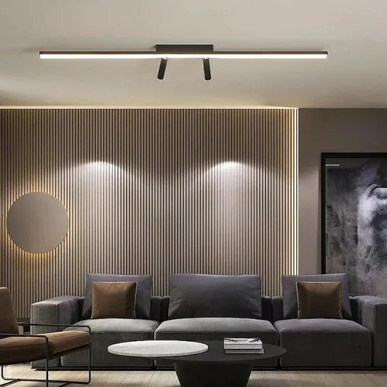 Linear Black LED Living Room Ceiling Light - Clowas