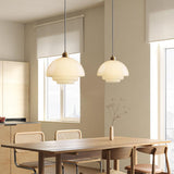 American White Glass Pendant Light for Bedroom